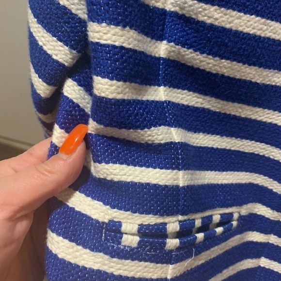Gap blue/white stripe zip up blazer. Sz 8 with tags - Picture 2 of 6